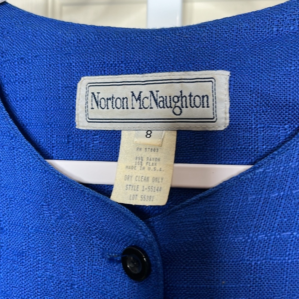Norton Mcnaughton Vintage Short Sleeve Blazer Size 8 - Picture 5 of 10